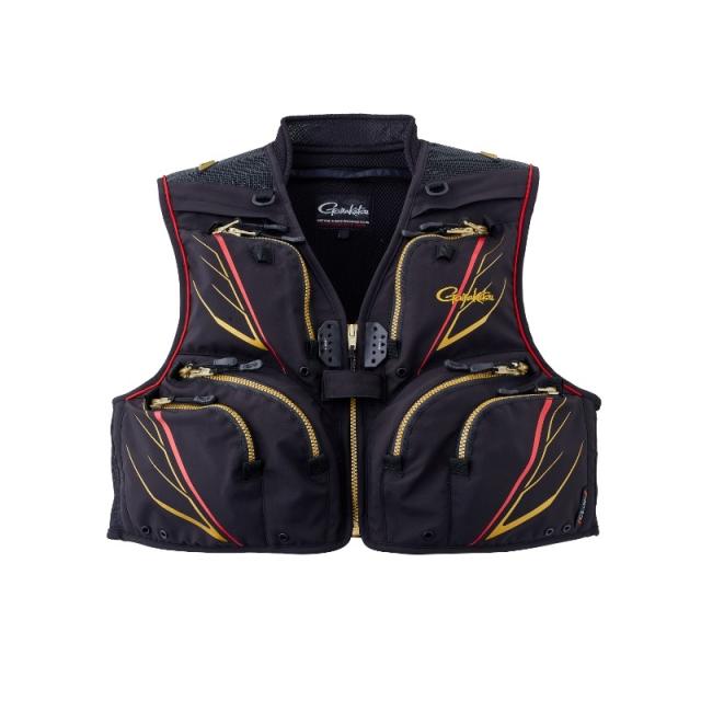 がまかつ GM2328 ショートハーフメッシュベスト M ブラック　【釣具　釣り具】