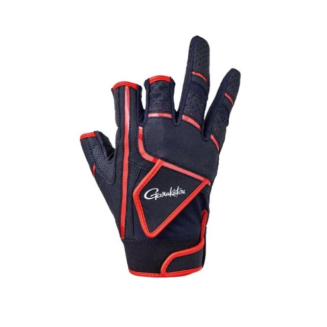 がまかつ GM7290 CORDURAトーナメントグローブ(3本切) L ブラック/レッド　【釣具　釣り具】の通販は 5,262円