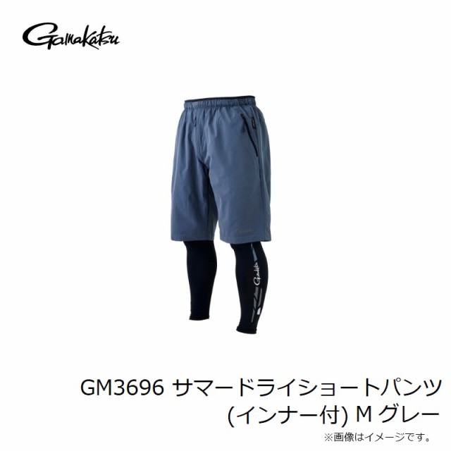 がまかつ GM3696 サマードライショートパンツ(インナー付) M グレー　【釣具　釣り具】