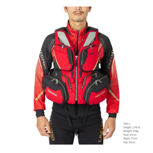 シマノ VF-120W ネクサス フローティングベスト 2XL レッド 【公式通販】