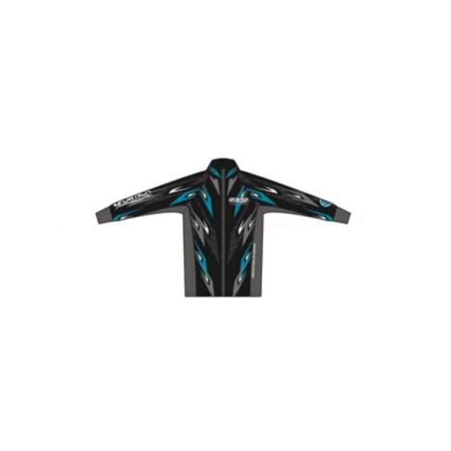 オーナー ストレッチフルジップシャツ2 4L ブラック/ターコイズ