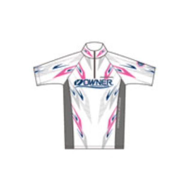 オーナー 半袖ストレッチシャツ 3L ホワイト/ピンク