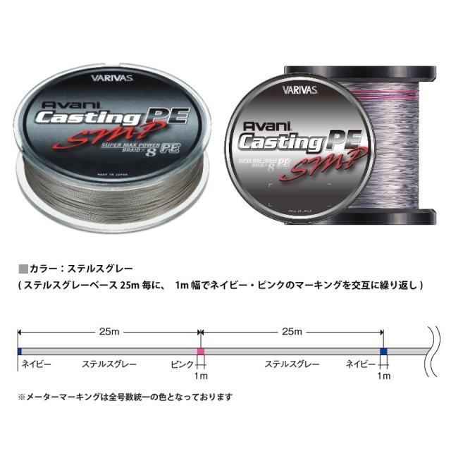 アバニキャスティングPE SMP 400m 10号 ステルスグレーベースの