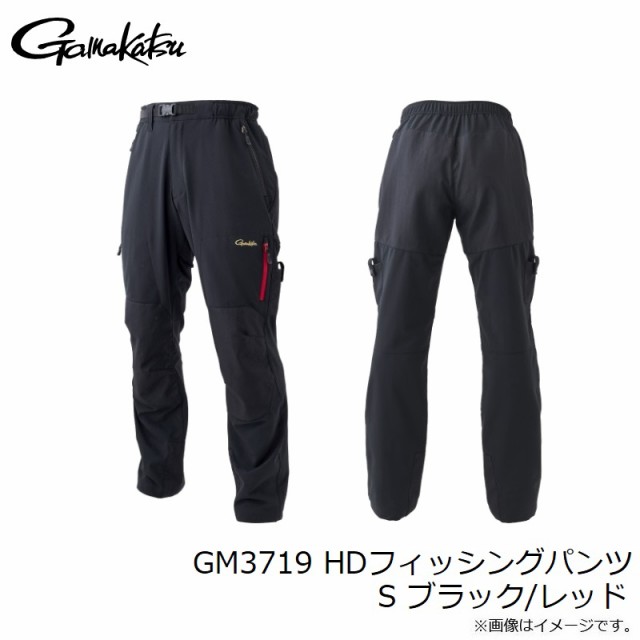 がまかつ GM3719 HDフィッシングパンツ S ブラック/レッド　【釣具　釣り具】