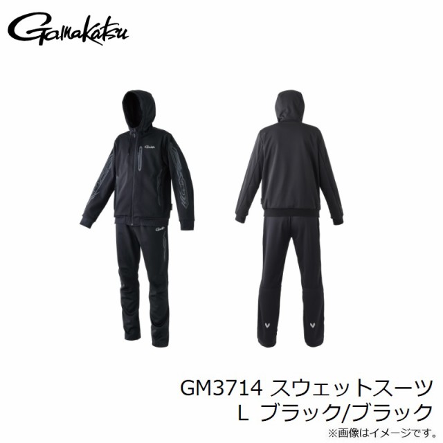 がまかつ GM3714 スウェットスーツ L ブラック/ブラック　【釣具　釣り具】