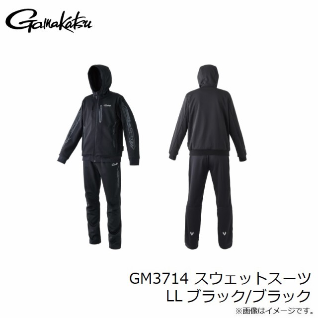 がまかつ GM3714 スウェットスーツ LL ブラック/ブラック　【釣具　釣り具】