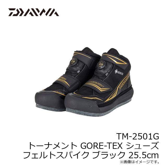 ダイワ ダイワ　TM-2501G トーナメント GORE-TEX シューズ フェルトスパイク ブラック 25.5cm【在庫限り特価】【秋冬物衣料大処分】　釣り