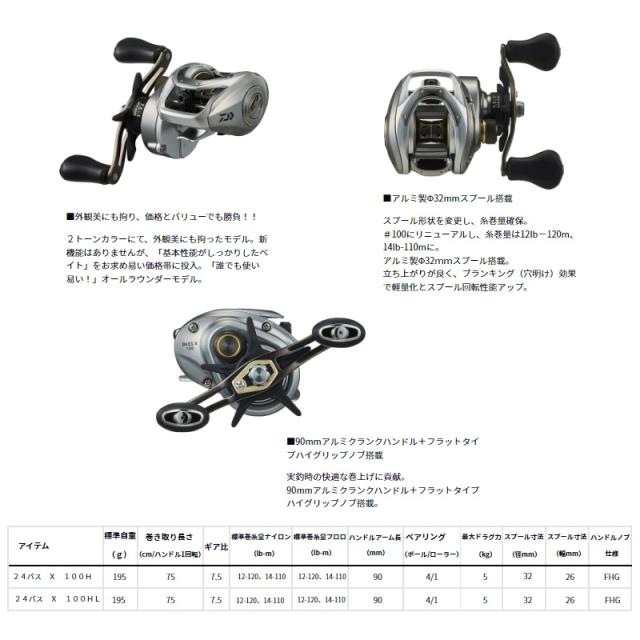 ダイワ バス X 100HL　/ ベイトリール 左巻　【釣具　釣り具】_1