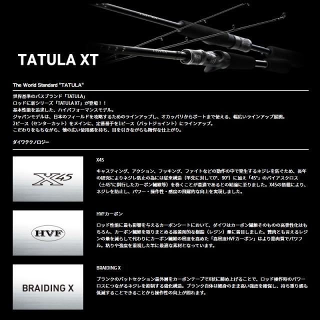 ダイワ　タトゥーラ　662mrb バスロッド　2ピース DAIWA（釣り） ダイワ バスロッド タトゥーラ XT(2ピースモデル