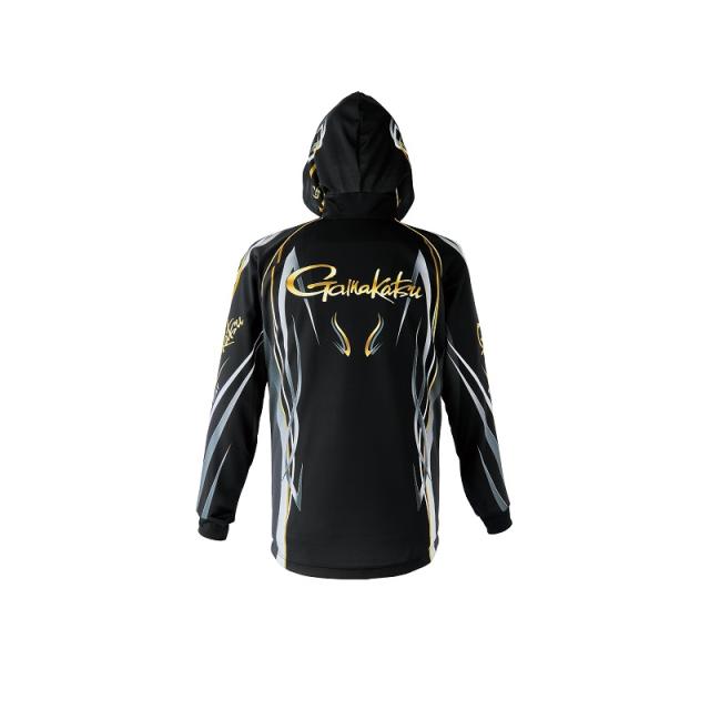 がまかつ 2WAYプリントジップシャツフーディ サイズM ブラック
