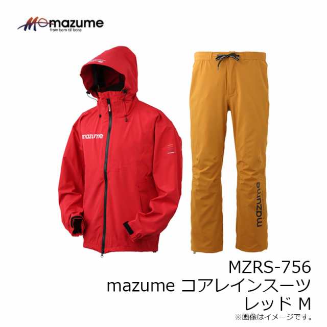 オレンジブルー MZRS-756 mazume コアレインスーツ レッド M　【釣具　釣り具】