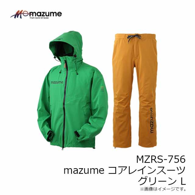 オレンジブルー MZRS-756 mazume コアレインスーツ グリーン L　【釣具　釣り具】