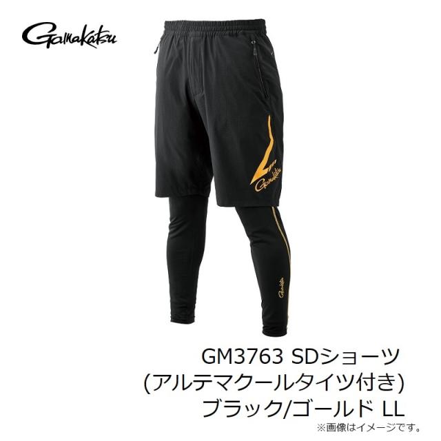 がまかつ GM3763 SDショーツ(アルテマクールタイツ付き) ブラック/ゴールド LL_5
