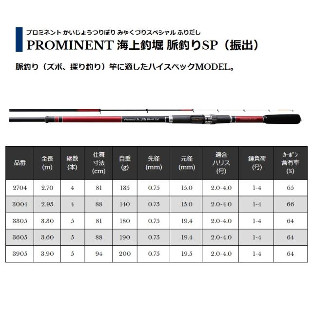 宇崎日新 PROMINENT 海上釣堀 脈釣りSP 3004の通販はau PAY
