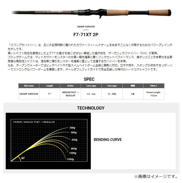 メガバス オロチ X10 2ピース F7-71XT 2P　/ バス ロッド ベイトモデル ツーピース_2