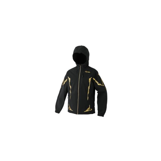 がまかつ GM3765 ソフトシェルフーディ ブラック/ゴールド M