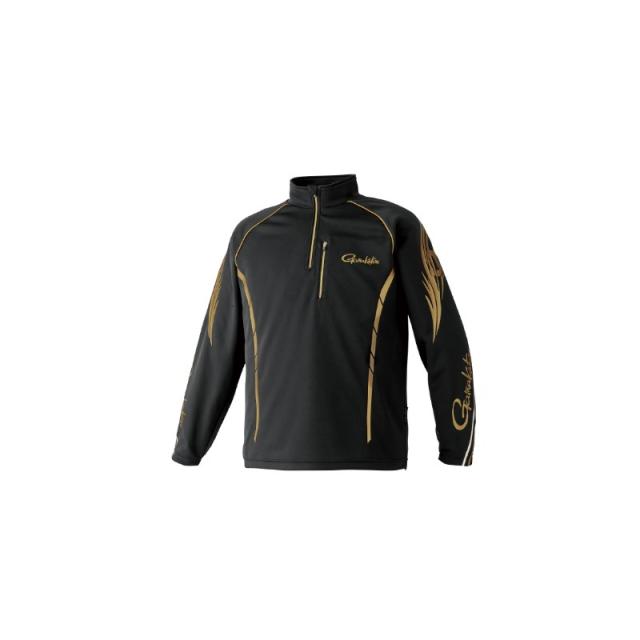 がまかつ GM3766 2WAYウォームジップシャツ ブラック/ゴールド LL