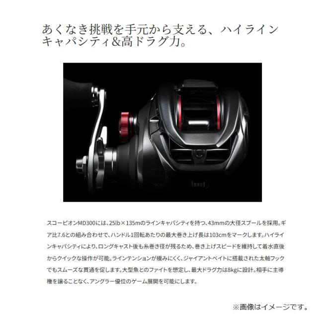 シマノ 24スコーピオン MD301XGLH / ベイト リール ロングハンドル 左
