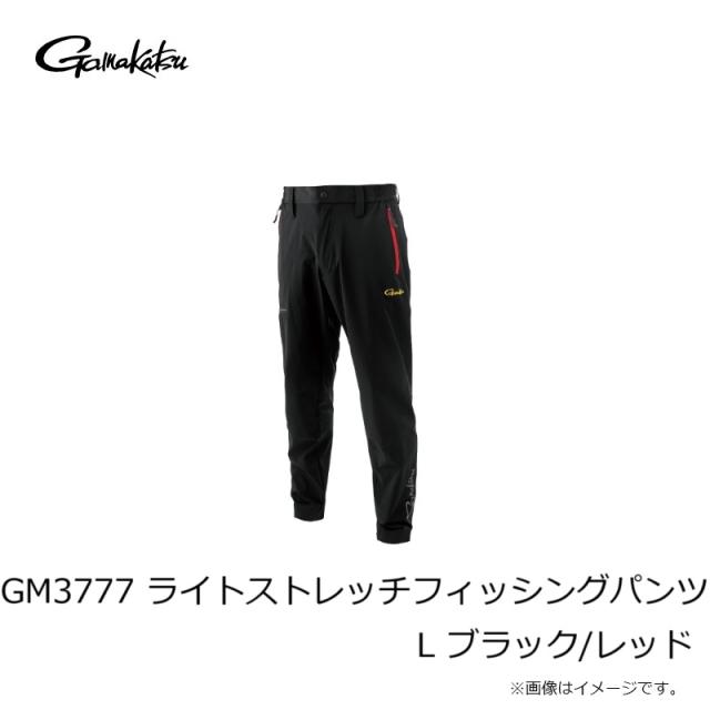 がまかつ GM3777 ライトストレッチフィッシングパンツ L ブラック/レッド