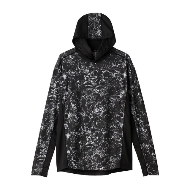ダイワ DE-3625 ボートゲームフーディシャツ マーブルブラック M