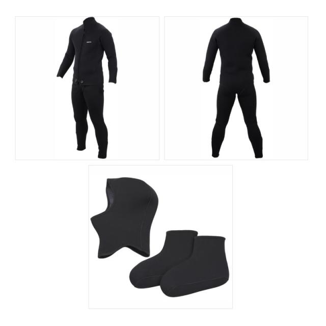 エクセル LFC-509 ウェットスーツ4点セット(3.5mmパイル地) M ブラック