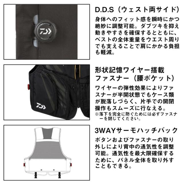ダイワ DV-1025 スペシャル バリアテック ショートベスト ブラック キング