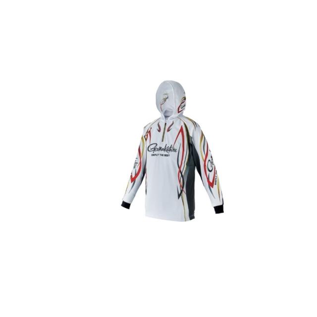 がまかつ GM3736 2WAYプリントジップシャツフーディ ホワイト 7L