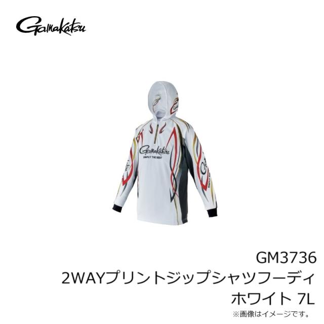 フィッシングウェア がまかつ GM3736 2WAYプリントジップシャツフーディ L レッド 2WAY プリントジップシャツフーディ GM3736 | がまかつ がまかつ