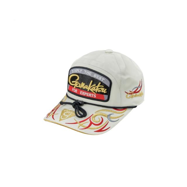 がまかつ GM9112 フィッシングキャップ(ワッペン) ホワイト/レッド M