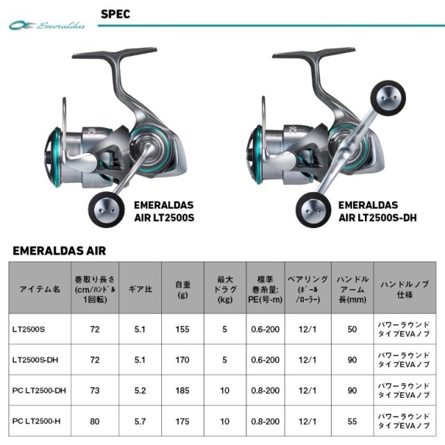 ダイワ 25エメラルダス AIR LT2500S / エギング スピニングリールの