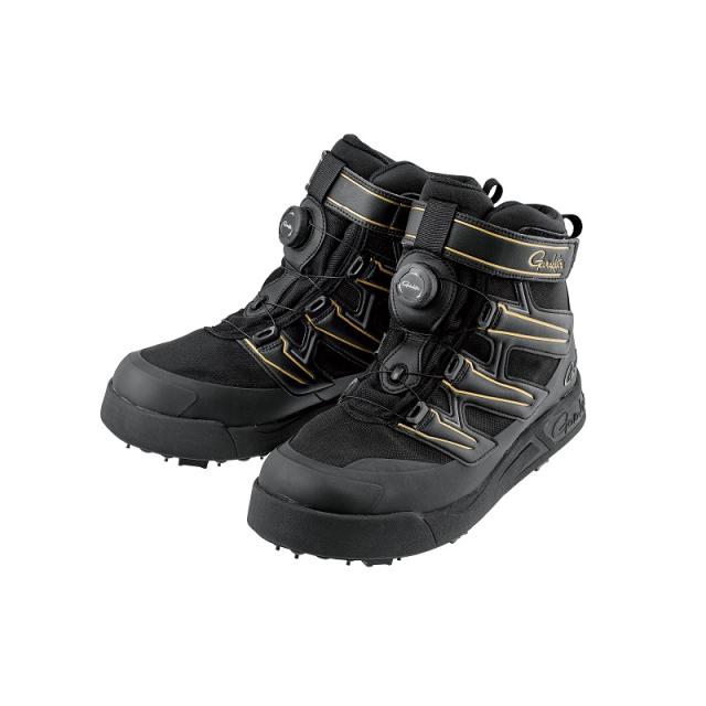 がまかつ GM4549 G-SPECスパイクシューズ ブラック/ゴールド M