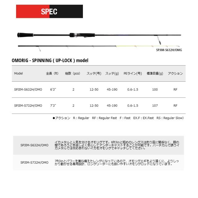 メジャークラフト 25ソルパラ イカメタル SPJIM-S632H/OMO