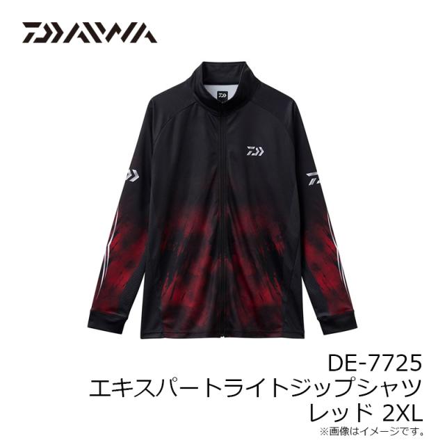 ダイワ DE-7725 エキスパートライトジップシャツ レッド 2XL その他