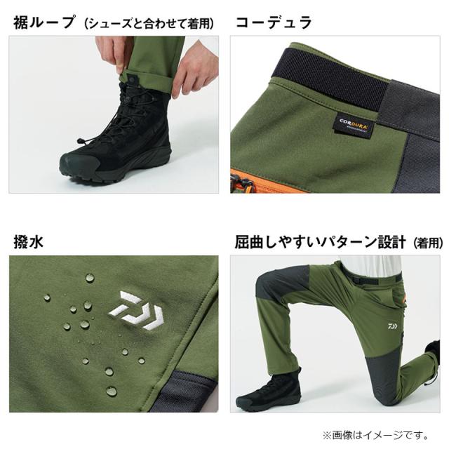 ダイワ DP-3525 CORDURA ハードブッシュパンツ ブラック 2XL【釣り