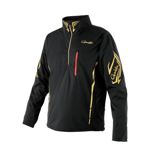 がまかつ GM3794 プルオーバージップシャツ ブラック/ゴールド 3L