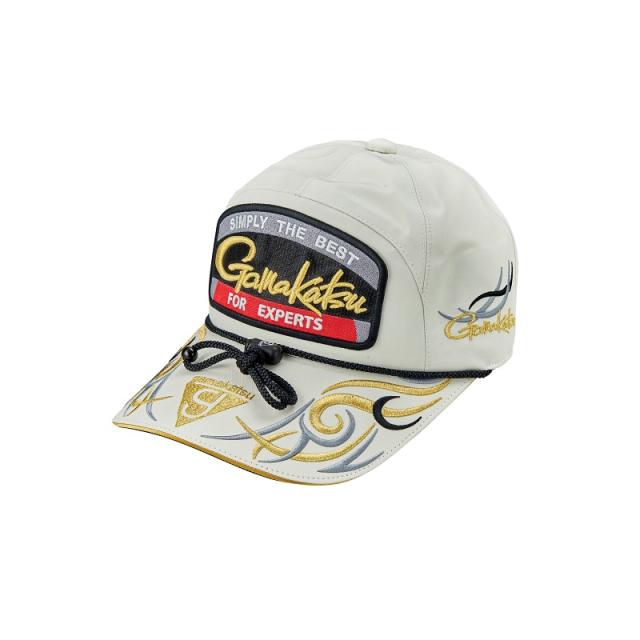 がまかつ GM9112 フィッシングキャップ(ワッペン) ホワイト/ゴールド M