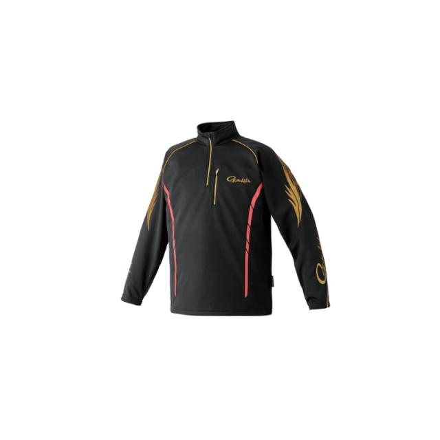 がまかつ GM3766 2WAYウォームジップシャツ ブラック/レッド M