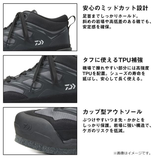 ダイワ DS-2504 フィッシングシューズ (フェルトスパイク) レッド 26.5cm_4