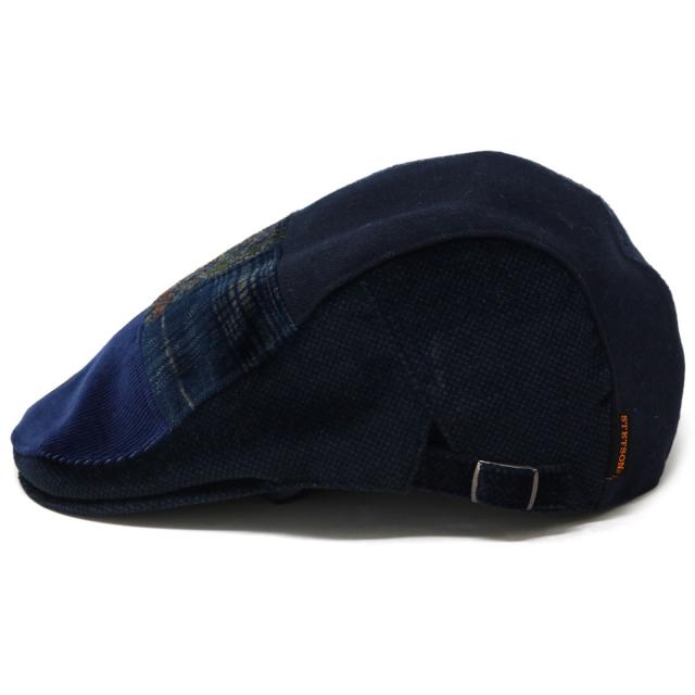メンズ 帽子 秋冬 ハンチング パッチワーク コーデュロイ チェック 柄 パッチワーク ウール STETSON ツイード ステットソン ブランド 57cm 59cm 61cm / 紺 ネイビー 茶 ブラウン［ ivy cap ］stetson 帽子通販 送料無料 ギフト プレゼント 40代 50代 60代 ファッション_2