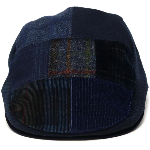 メンズ 帽子 秋冬 ハンチング パッチワーク コーデュロイ チェック 柄 パッチワーク ウール STETSON ツイード ステットソン ブランド 57cm 59cm 61cm / 紺 ネイビー 茶 ブラウン［ ivy cap ］stetson 帽子通販 送料無料 ギフト プレゼント 40代 50代 60代 ファッション_3