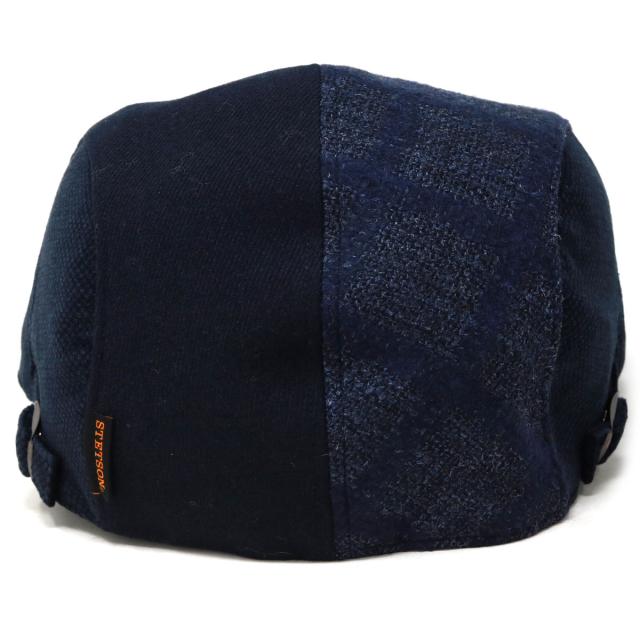メンズ 帽子 秋冬 ハンチング パッチワーク コーデュロイ チェック 柄 パッチワーク ウール STETSON ツイード ステットソン ブランド 57cm 59cm 61cm / 紺 ネイビー 茶 ブラウン［ ivy cap ］stetson 帽子通販 送料無料 ギフト プレゼント 40代 50代 60代 ファッション_4