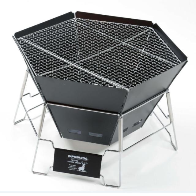 CAPTAIN STAG キャプテンスタッグ CSブラックラベル ヘキサステンレスファイヤグリル UG-50