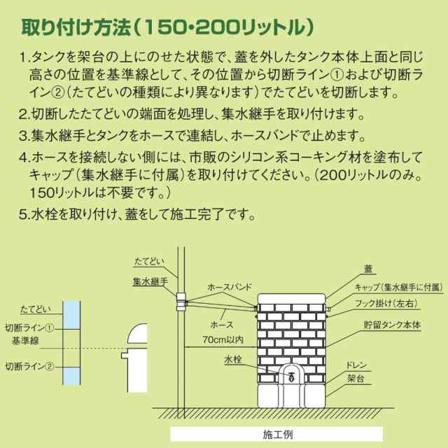 タキロン雨水貯留タンク 雨音くん [架台付] 200リットル 【ヤマト家財宅急便】の通販はau PAY マーケット - アークランズオンライン au  PAY マーケット支店