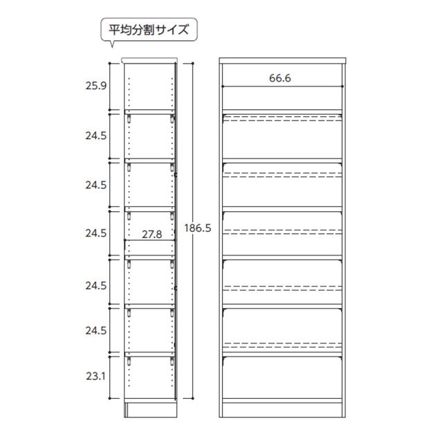 大洋 カラーラック タフ 幅70 高さ200cm NC2070タフLN ライトナチュラル 【メーカー直送・代引不可・置配不可】_3