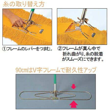 テラモト ホールモップ 90cm 糸付 CL-330-090-0_1