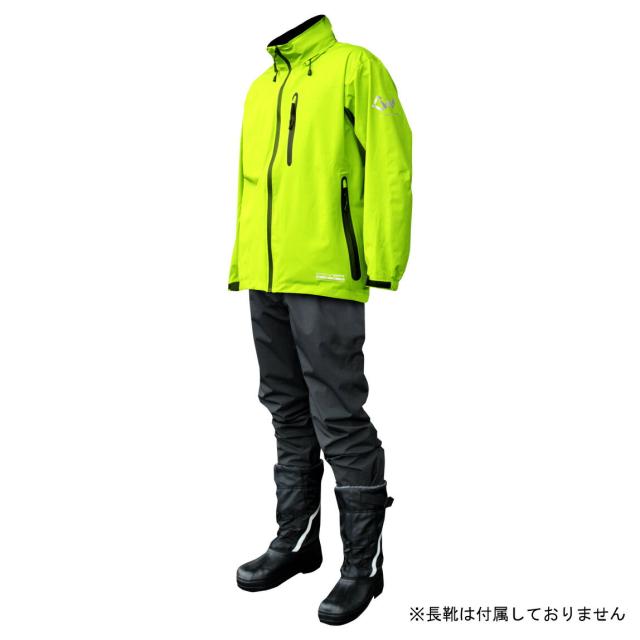 カヴァーワーク レインウェア ストレッチ 5Lサイズ ライムグリーン アクロスレイン 雨具 上下 AG-8000