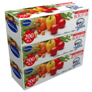 ニッコー BOXポリ袋 半透明 200枚 エンボス加工 3個セット AT-2-3 ×12個［ケース販売]