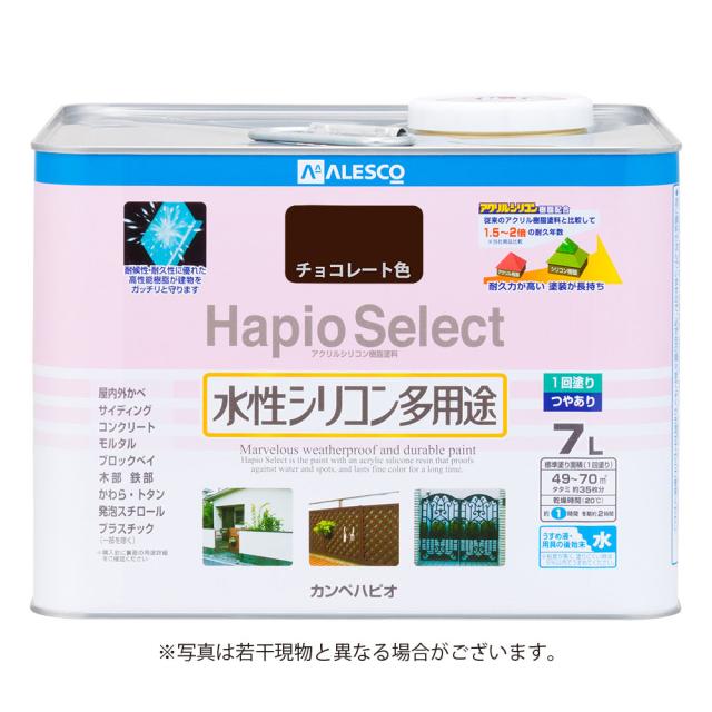 カンペハピオ 水溶性ケイ素樹脂多役立つことえの具 つやあり ハピオセレクト 黒茶色 7L