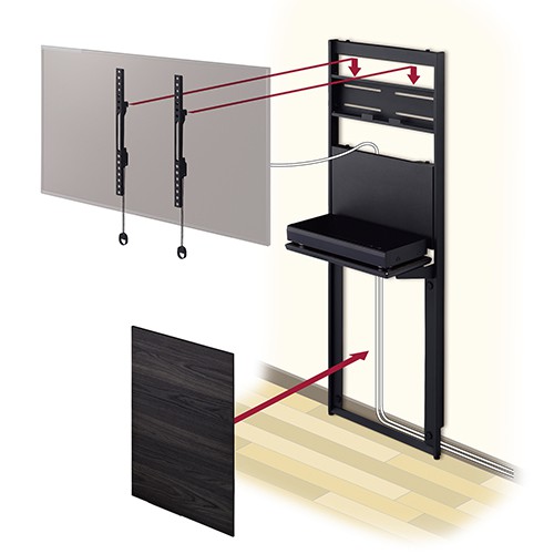 ハヤミ 壁面スタンド ホワイト 〜65V型対応 EW-74W 【大型便・時間指定