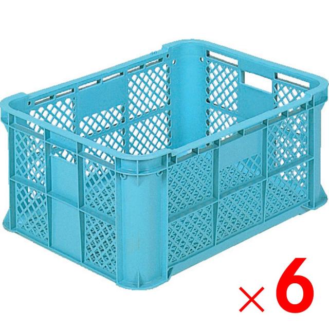 【法人限定】サンコー サンテナーB＃62 ライトブルー 6個 106310 セット販売 【メーカー直送・代引不可・置配不可】